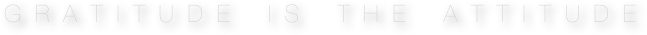 GRATITUDE IS THE ATTITUDE    